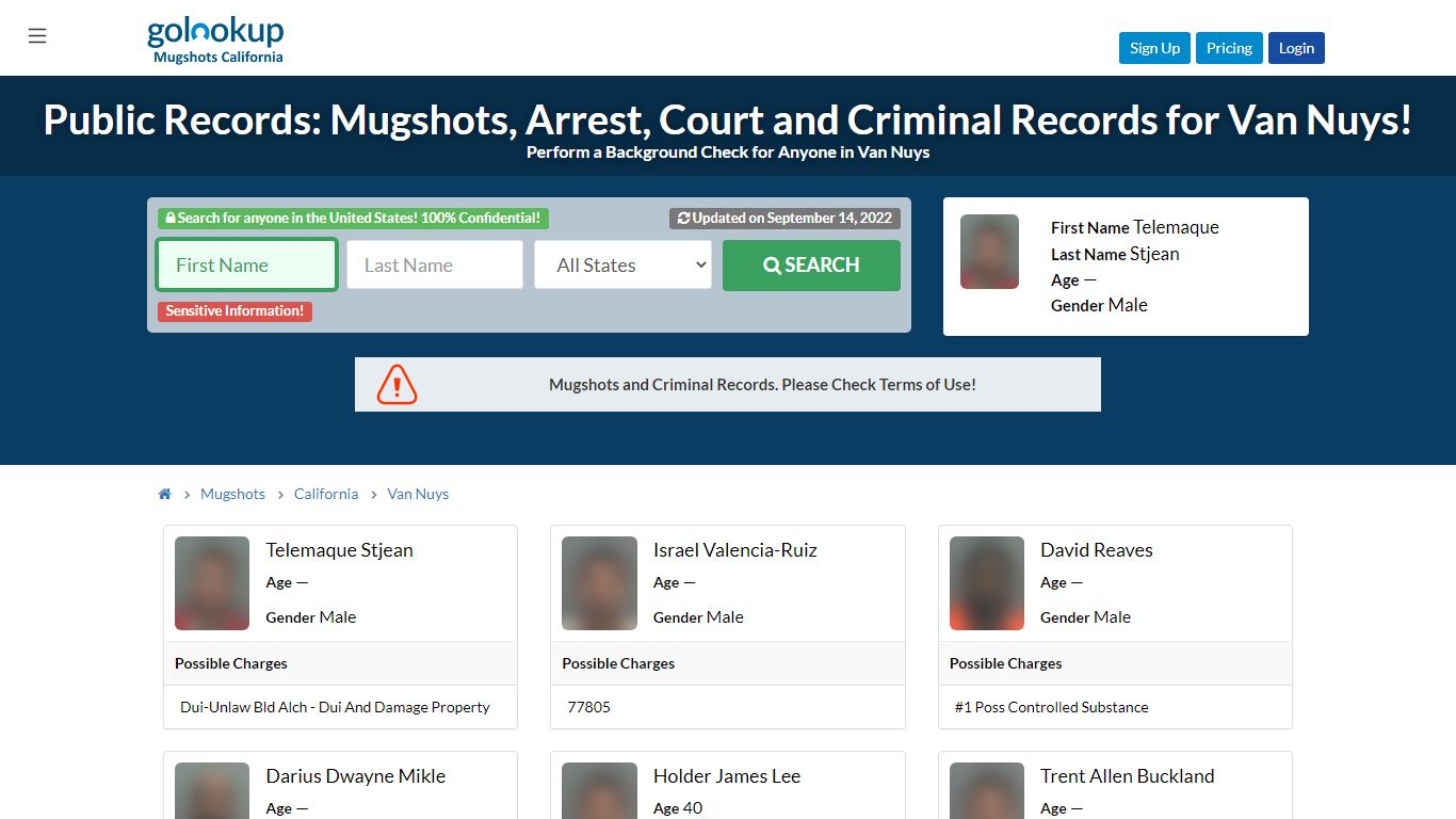 Mugshots Van Nuys, Arrest Records Van Nuys - golookup.com